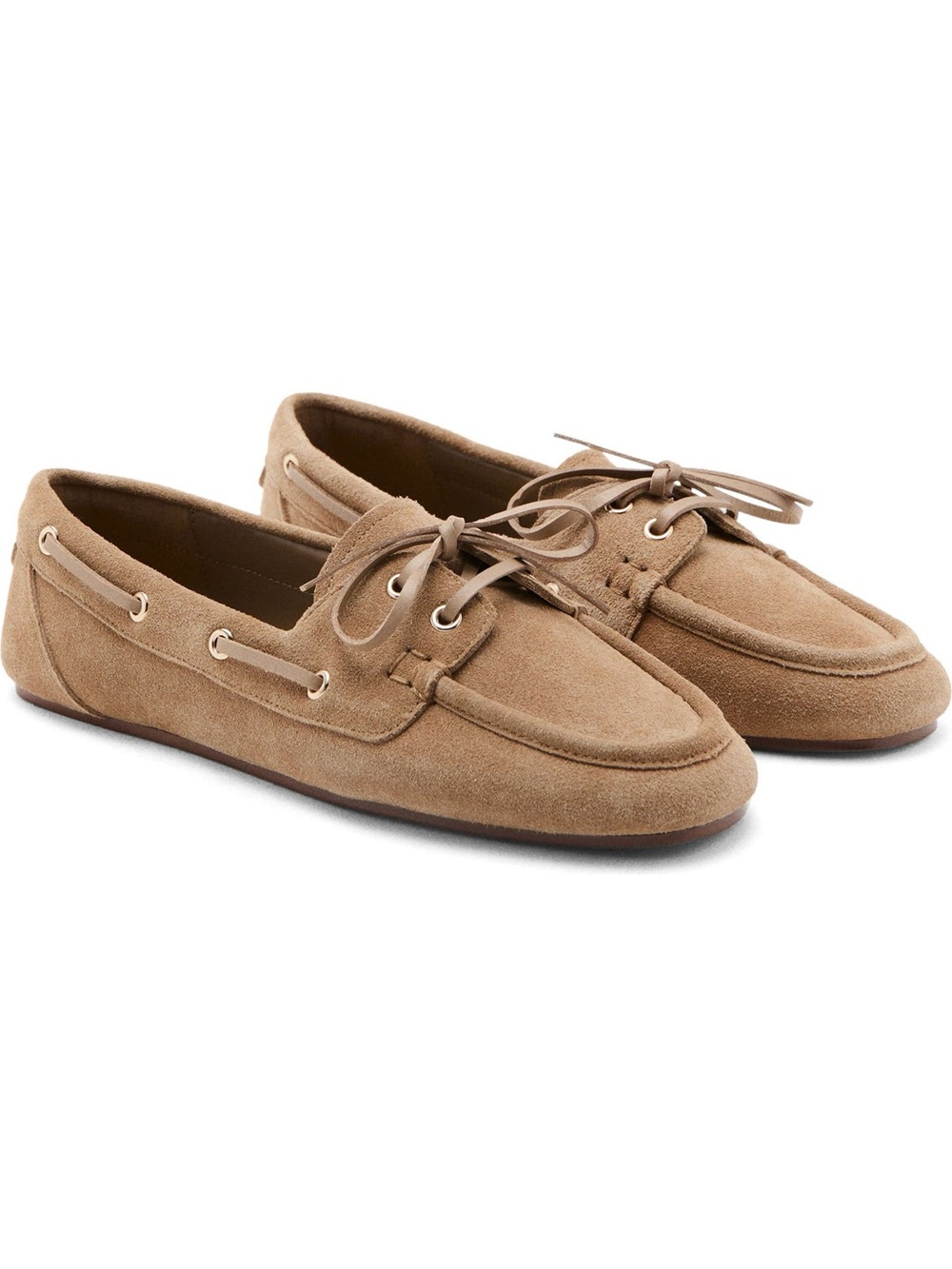 Women's Suede Moccasin Loafers in Tan